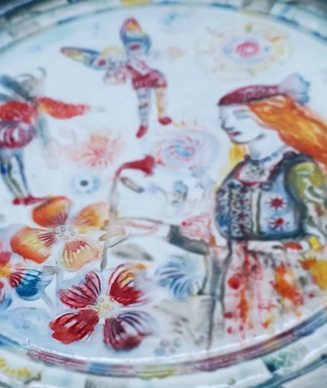 Medieval Fairy Garden Porcelain Wall Art