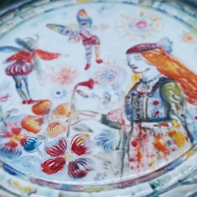 Medieval Fairy Garden Porcelain Wall Art