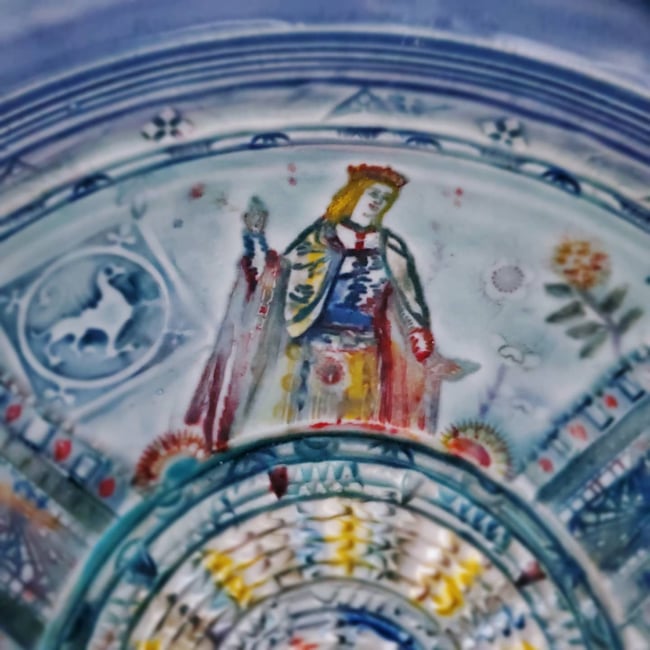  Medieval Madonna Porcelian Garlic Grater