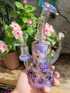 Amethyst Butterfly Garden 8.5" Water Pipe