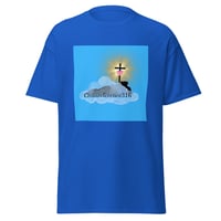 Image 1 of crossreference316 logo tee light blue background