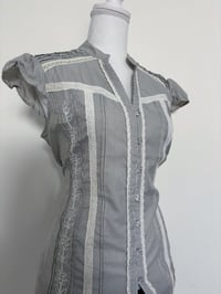 Image 2 of 00s Gray striped shirt // L