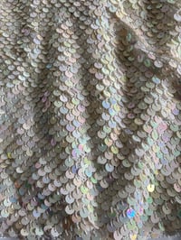 Image 7 of Vintage Y2K cream iridescent sequin crochet cami 