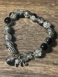 Black/clear elephant bracelet 
