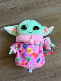 Image 1 of Baby Yoda Grogu Valentine’s Day outfit Plushie NWT
