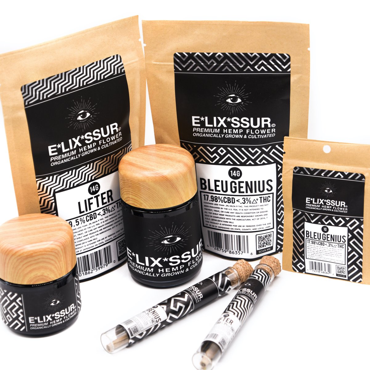 Image of ELIXSSUR [MIXED STRAINS] PREMIUM CBD FLOWER COMBO PACKAGES