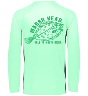 Long Sleeve Flounder Performance Shirt "Seafoam"