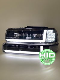 Image 1 of 99-02 SILVERADO NEW STYLE BLACK HEADLIGHTS