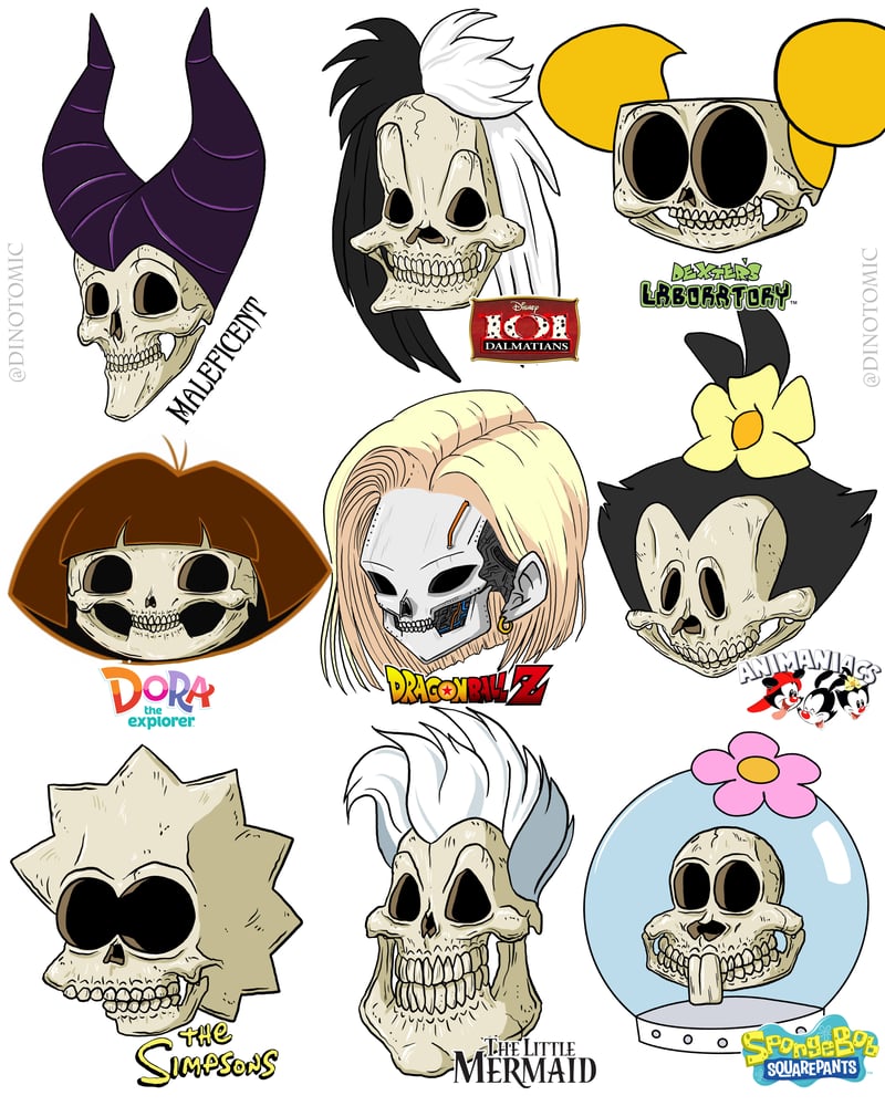 Image of #243 Skull cartoon girls page 8