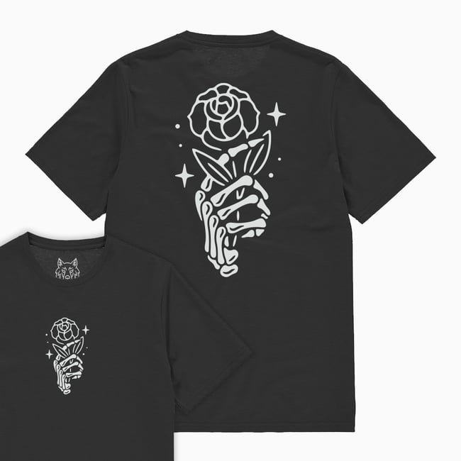 Rose Back Print T-Shirt Organic Cotton