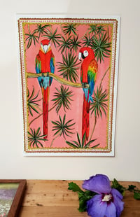 Image 2 of PARROTS AND PLANTS - LIMITED EDITION -  GICLEE PRINT
