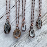 Geode Quartz Electroformed Necklace 