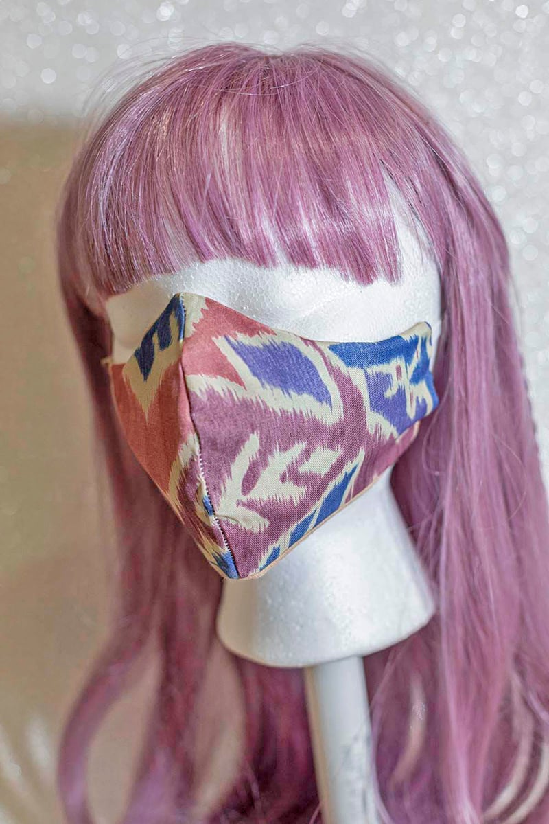 Image of native print reversible mask