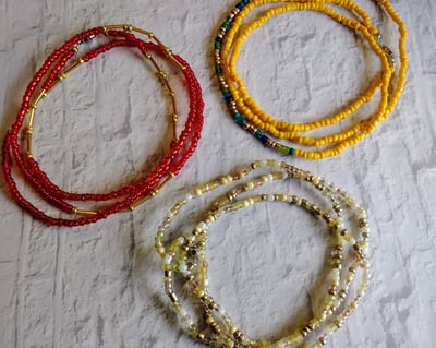 Image of Large: Scarlet Lioness Waist Beads Set