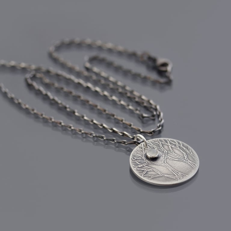 Sterling Silver Forest Moon Necklace Image 4