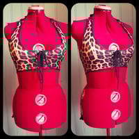 Image 1 of Leopard halterneck top