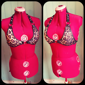 Image of Leopard bikini top with studs