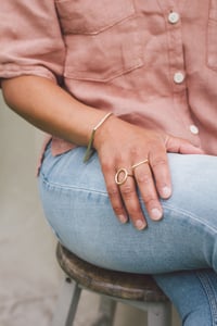 Image 2 of Round top statement ring available in brass and recycled silver  