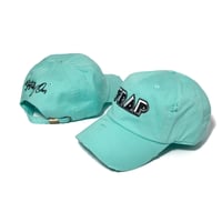 Image 1 of Trap Distressed Dad Hat Diamond Blue