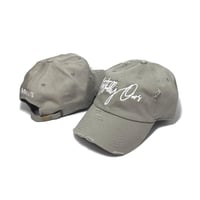 Image 1 of R.O. Logo Distressed Dad Hat Light Grey