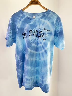 Image of Bass Line T-shirt Tie-Dyed Blue Lamp