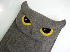 Image of Owl iPad case - iPad Pro, Air, 2,3,4, Mini - Felt bag
