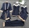 Image of Navy blue silk leisure wear 
