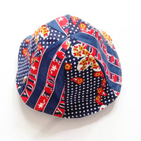 Image 3 of navy blue polka dots vote tween teen adult vintage fabric six panel bucket hat buckethat sunhat