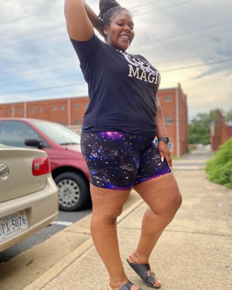 Image of Plus Size Galaxy Biker Shorts 