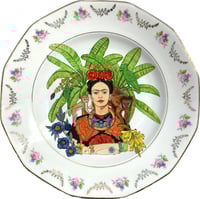 Image 1 of Tropical Mexican watercolor - Vintage French Porcelain Plate - #0732