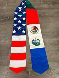 Image 1 of GRADUATION SASH - USA MEXICO EL SALVADOR 