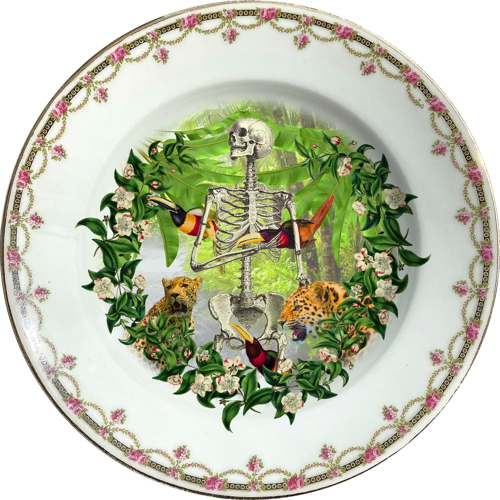 Image of Jungle Bones - Vintage Porcelain Plate - #0730