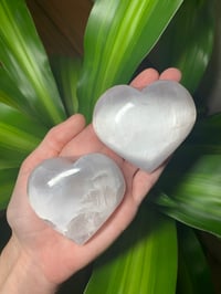 White Selenite Hearts