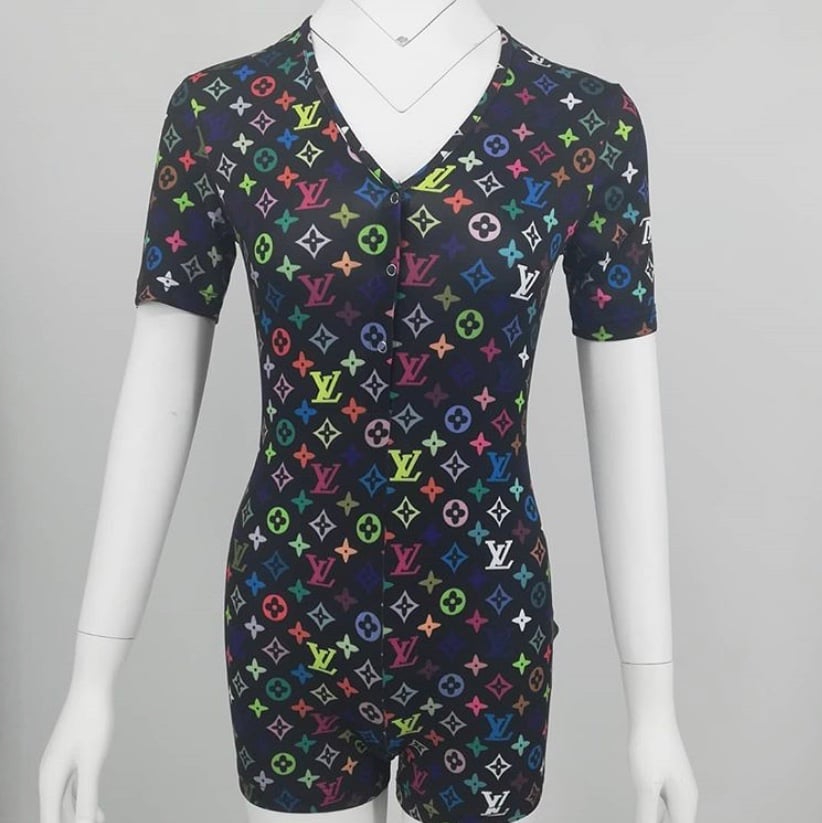 LV Multi Color Onesie  Beauty Mark By Alicia