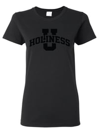 HU Women's Short Sleeve Black on Black Big Logo Tee