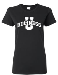 HU Women's Short Sleeve White on Black Big Logo Tee