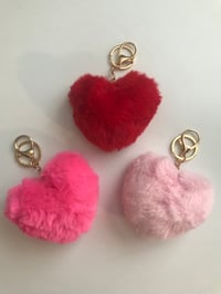 Fluffy Heart Keychain