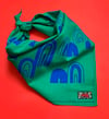 Rainbow Print Bandana in Kelly Green and Royal Blue