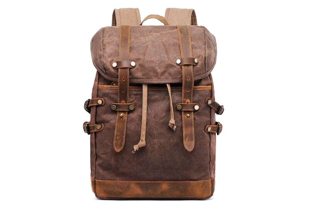 handmade waxed canvas backpack