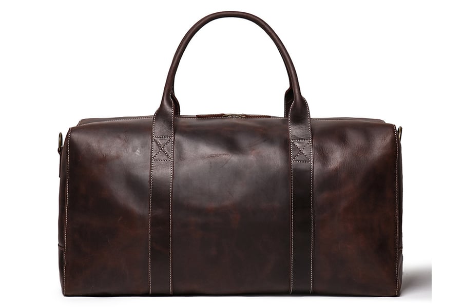 Image of Vintage Genuine Leather Duffel Bag, Travel Bag, Overnight Weekend Bag LJ1004