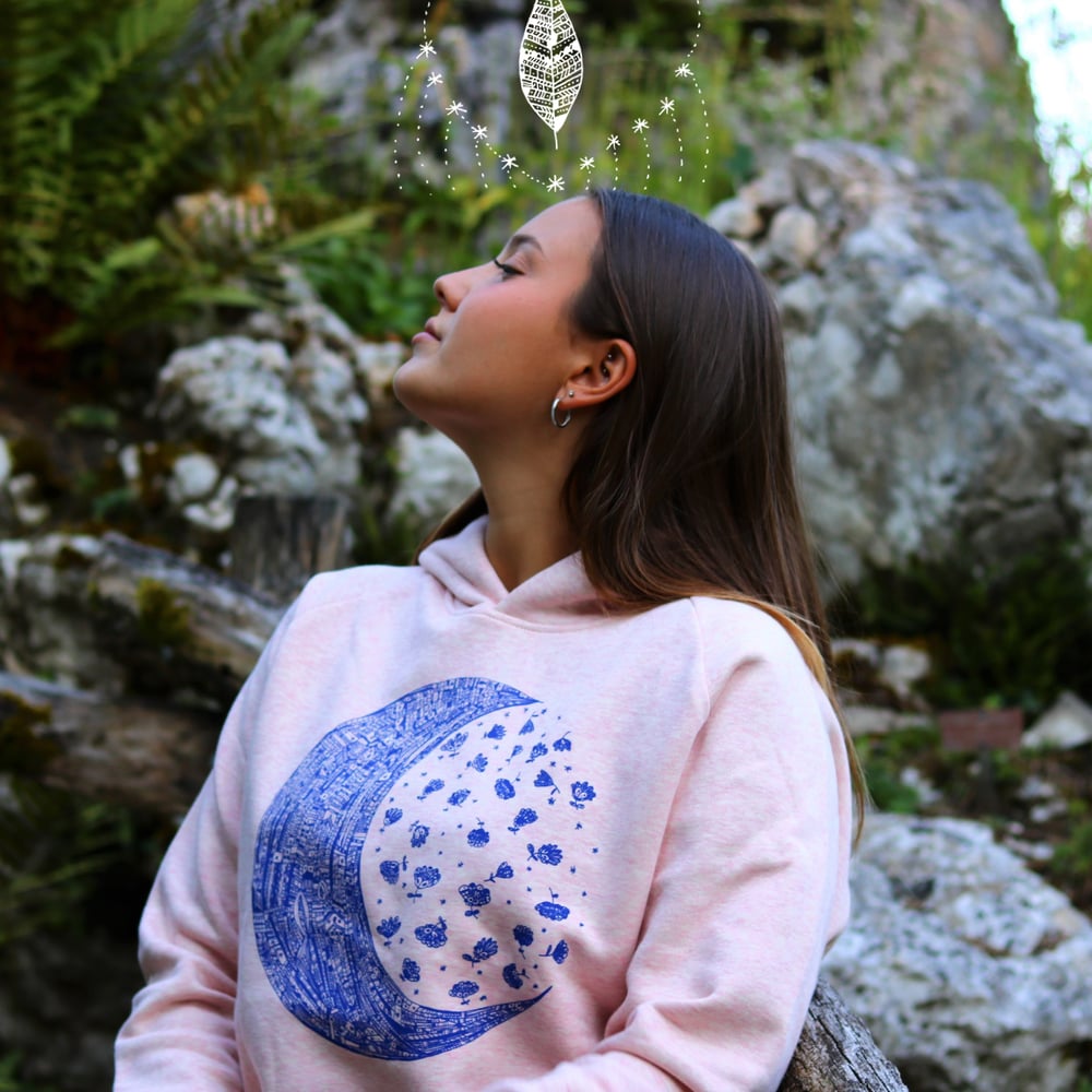 Image of Sweat-shirt femme *Moon & her Flowers*