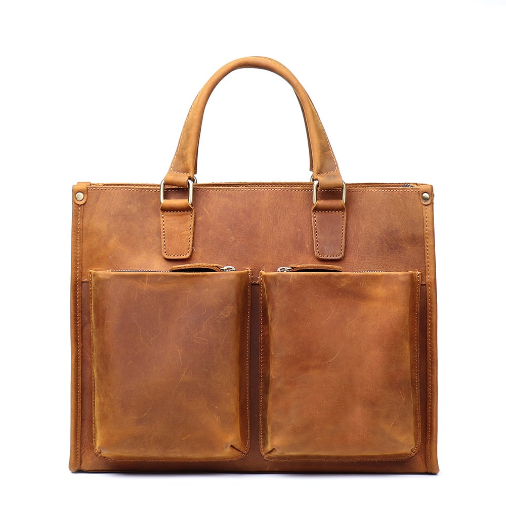 Handmade Crazy Horse Leather Briefcase ,Messenger Bag