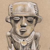 Image 2 of Original Painting - "Museo del oro 2" - 28x28 cm