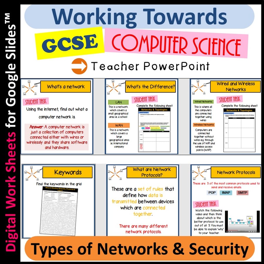 Image of Networks and Security Lesson Working Towards GCSE Computer Science Distance Learning