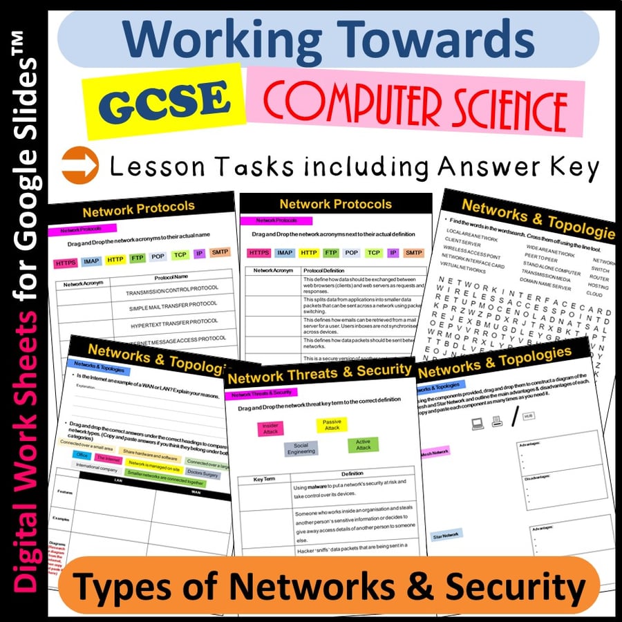 Image of Networks and Security Lesson Working Towards GCSE Computer Science Distance Learning