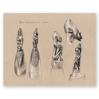 Image 1 of Original Painting - "Boîtes à médicaments de Sumba" - 28x35,5 cm