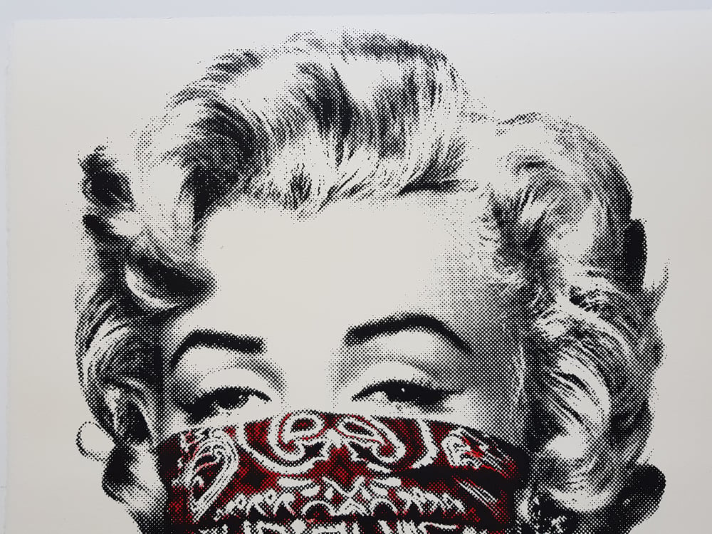 MR BRAINWASH "STAY SAFE" RED - LIMITED EDITION 50 - 2 COLOUR SCREENPRINT