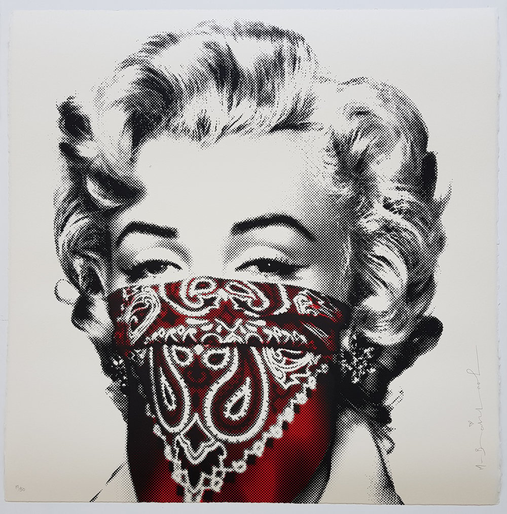Image of MR BRAINWASH "STAY SAFE" RED - LIMITED EDITION 50 - 2 COLOUR SCREENPRINT