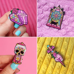 Image of CREEPY CUTE THEMED Mystery Seconds Pins - various designs - lucky dip enamel pins!