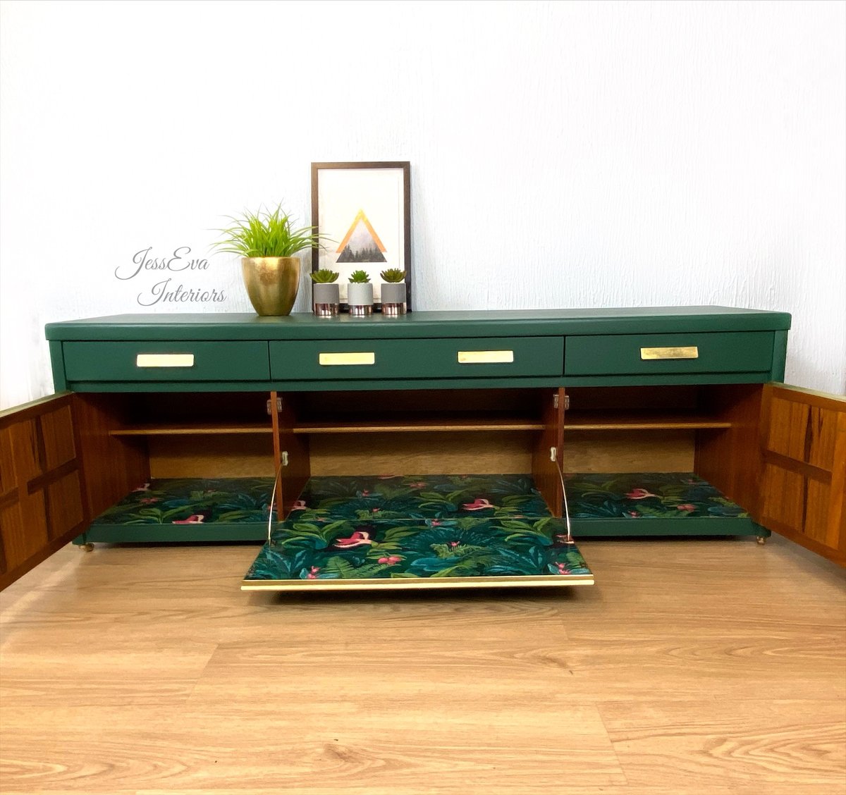Nathan Sideboard, Mid Century Sideboard, Green Sideboard, Drinks Cabinet, Low TV Cabinet